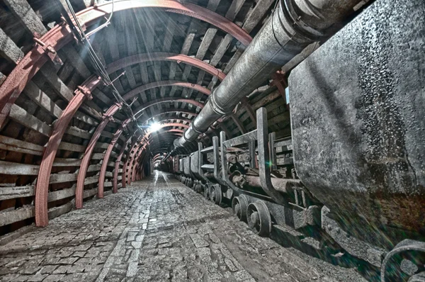 Underground Tunnel in the Mine, HDR — Stock Photo, Image