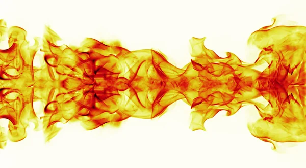 Brinnande eld flamma på vit bakgrund — Stockfoto