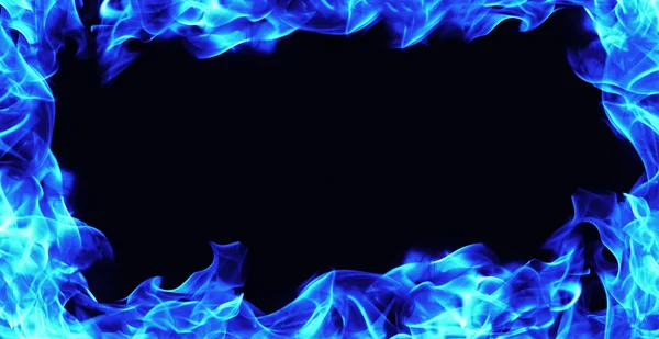 Burning fire flame on black background or texture — Stock Photo, Image