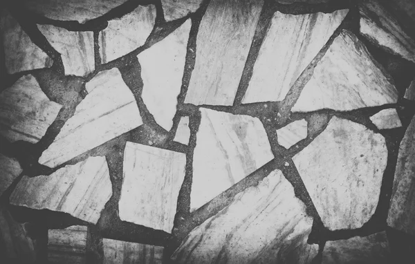 Vintage Broken tiled floors texture background, black and white — Stockfoto