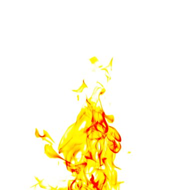 single fire flame on black background in high resolution. clipart
