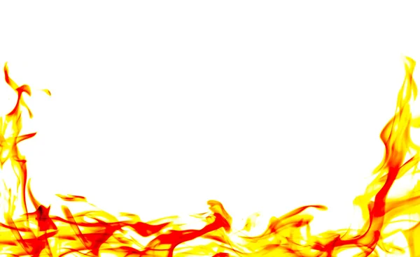 Burning fire flame on black background — Stock Photo, Image