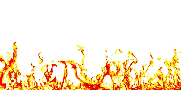 Tűz a lángok a fekete háttér beállítása nuber 3 — Stock Fotó