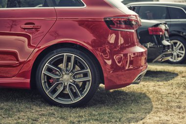 Sleza, Poland, August 15, 2015: Close up on Audi car on  Motorclassic show on August 15, 2015 in the Poland