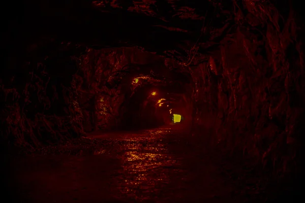 Red and yellow tunnel leading to hell — Stock Photo, Image