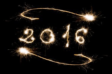 2016 ışıltı havai fişek ile yazılı