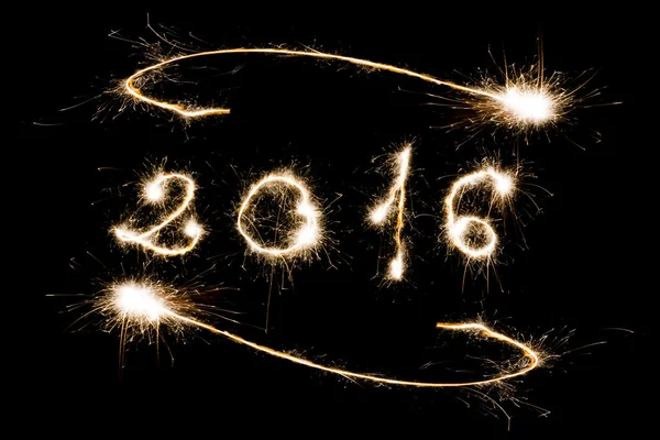 2016 written with Sparkle firework — Stock Photo, Image