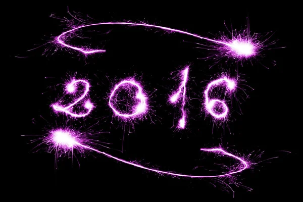 Violet 2016 written with Sparkle firework — Stock Photo, Image