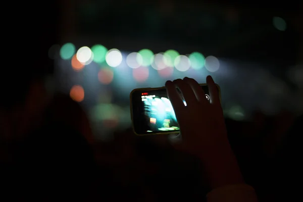 Supporters recording at concert — Stock Photo, Image