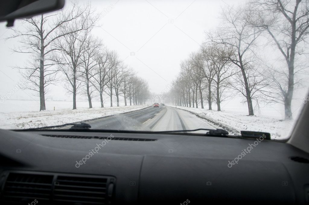 Winter Driving - Winter Road, inside the car