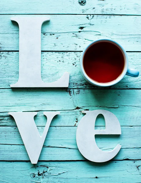 Bra på morgonen med kärlek och kaffe — Stockfoto