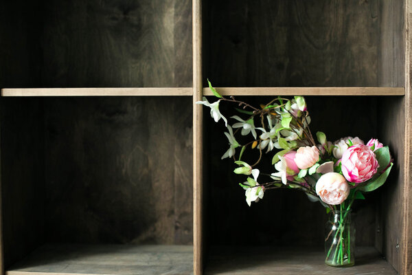 Beautiful peonies in vase