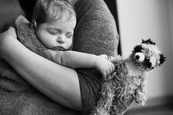 Sleeping Newborn baby boy. — Stock Photo, Image