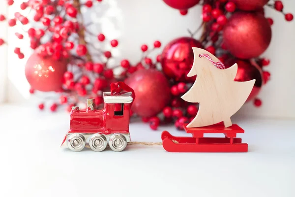 美丽的红色圣诞玩具 — 图库照片