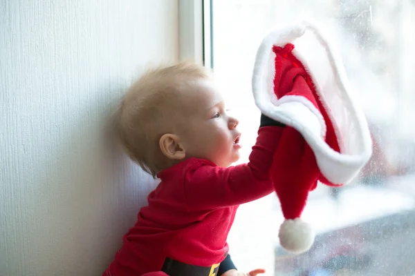 Çocuk Noel Baba kostüm — Stok fotoğraf