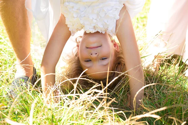 Happy little girl on nature — Stock Photo, Image