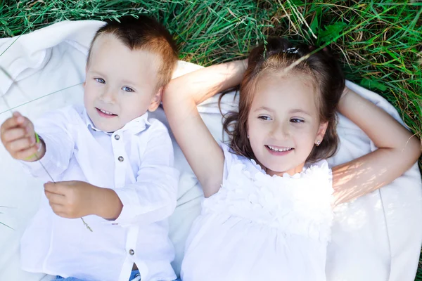 Cute kids on nature — Stock Photo, Image