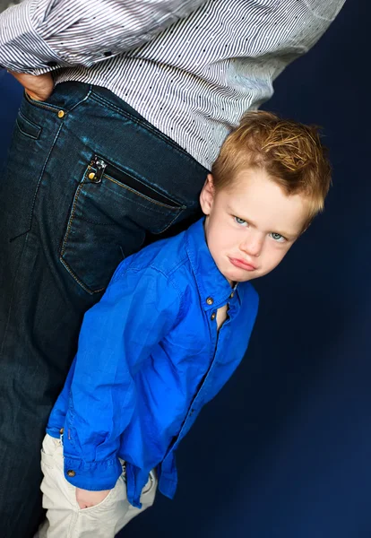 The boy have fun during photosession — Stock Photo, Image