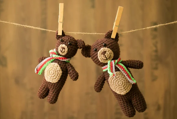 Brinquedos de ursos artesanais — Fotografia de Stock