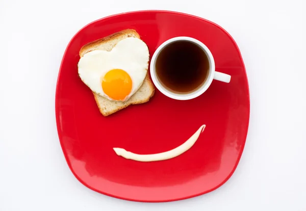 Breakfast on St.Valentine day — Stock Photo, Image