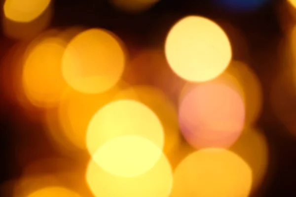 Unscharfer Weihnachtlicher Hintergrund Abstraktion Orange Und Gelb Grelle Girlanden Auf — Stockfoto