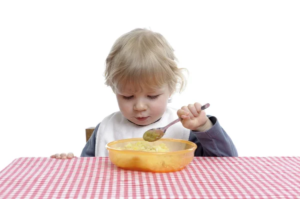 Små barn äter — Stockfoto