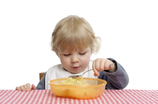 Little toddler eating — Stock Photo, Image