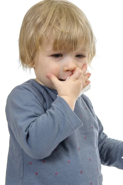 Little toddler having a cold — Stock Photo, Image