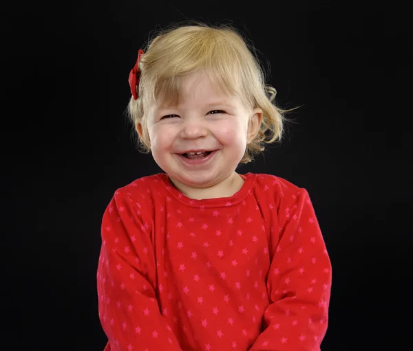 Portrait of a laughing little toddler — Stock Photo, Image