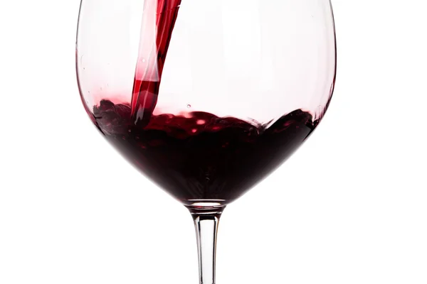 Glass of red wine closeup isolated on white — Stock Photo, Image