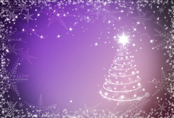 Kar taneleri çerçeve ve Noel Noel mor arka plan 