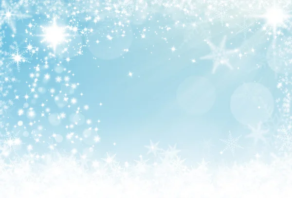 Christmas blue background with snowflakes frame and Christmas tre — Stock Photo, Image