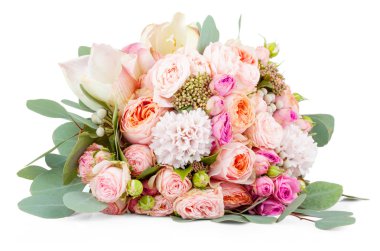 Beautiful bouquet of flowers isolated on white background clipart