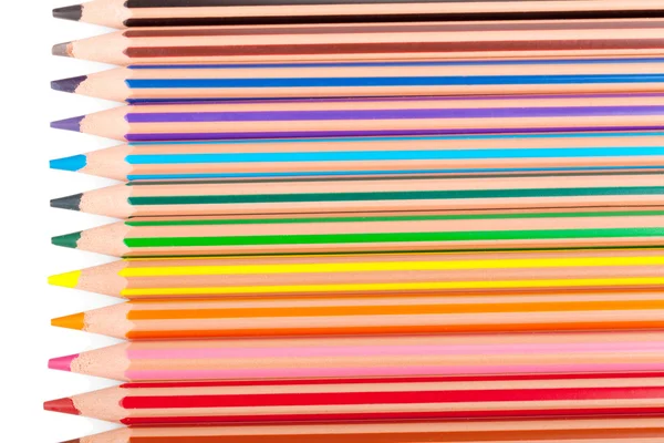 Χρώμα μολύβια σε λευκό — Φωτογραφία Αρχείου