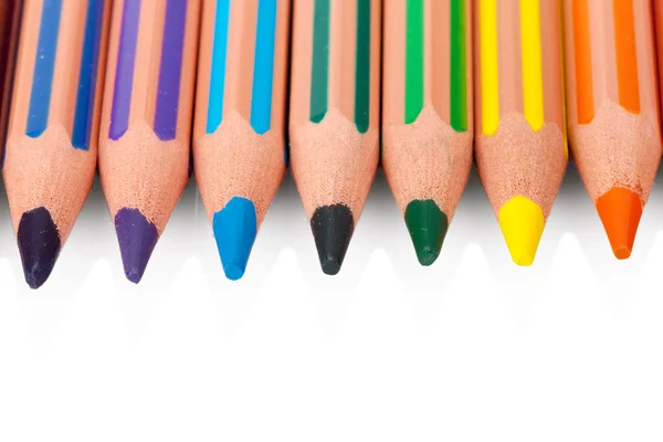 Color pencils on white — Stock Photo, Image