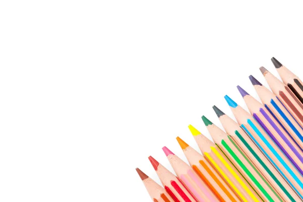 Color pencils on white — Stock Photo, Image