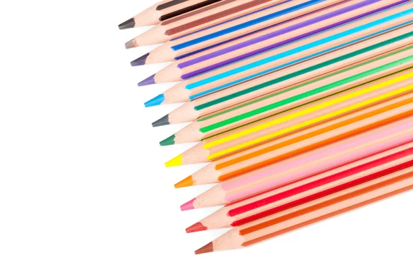 Χρώμα μολύβια σε λευκό — Φωτογραφία Αρχείου