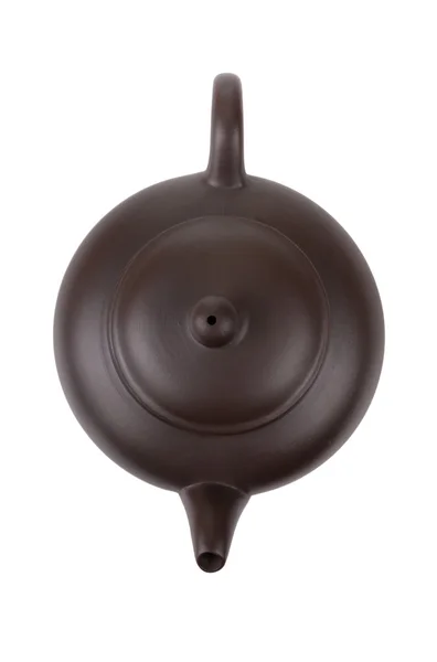 Chineese seramik çay potu görünümü izole yukarıda