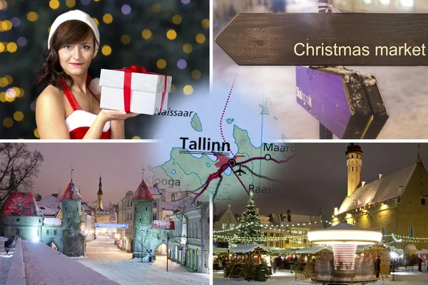 Weihnachtliche Tallinn-Collage — Stockfoto