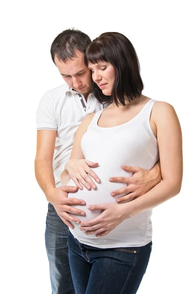 Hombre joven y mujer embarazada — Foto de Stock