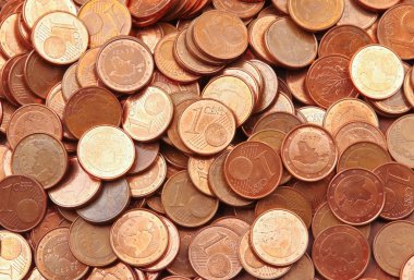 1 euro cent yığını