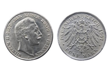 Old silver coin of German Reich clipart