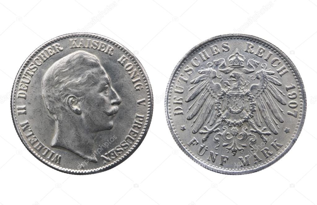 Old silver coin of German Reich