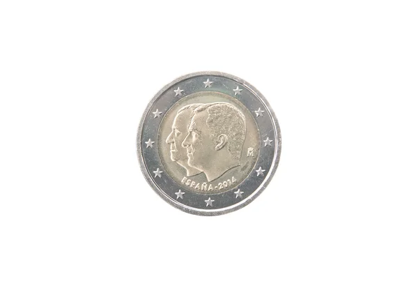 Commemorative 2 euro coin of Spain — Stock Photo, Image