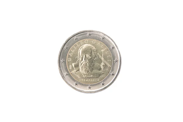 Commemorative 2 euro coin of Italy — Stock Photo, Image