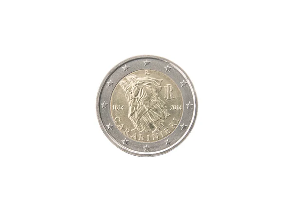 Moeda comemorativa de 2 euros da Itália — Fotografia de Stock