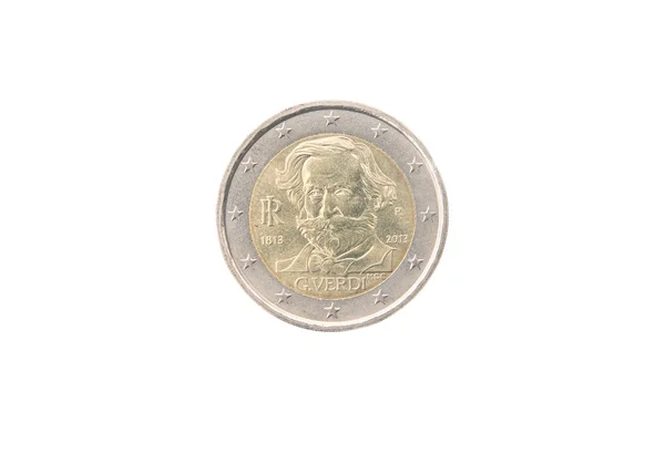 Moeda comemorativa de 2 euros da Itália — Fotografia de Stock