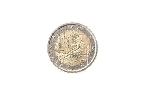 Commemorative 2 euro coin of Italy — Stock Photo, Image