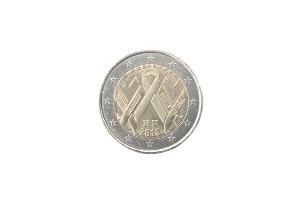 Commemorative 2 euro coin of France — Stock Photo, Image