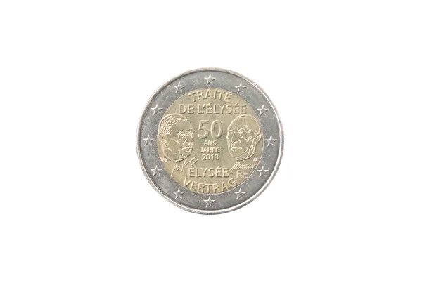 Commemorative 2 euro coin of France — Stock Photo, Image